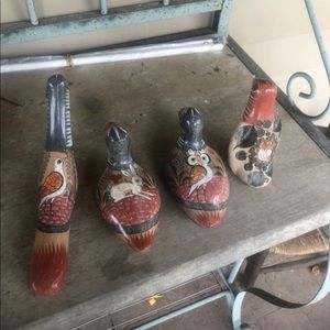 Vintage Mexican Tonala Folk Art Birds